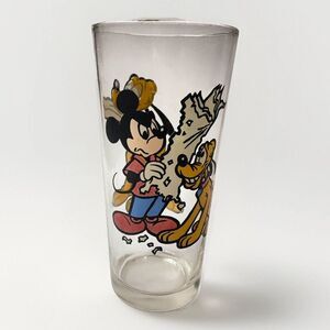Vintage Pepsi Mickey and Pluto Walt Disney Productions 1978 Glass Happy Birthday